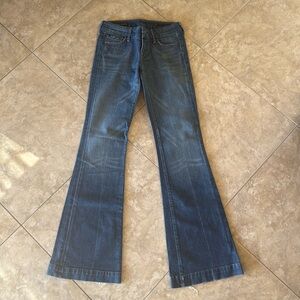 citizen of humanity faye #003 low waist full leg stretch jeans, Size 25